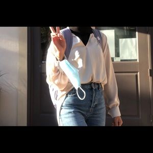 H&M satin long sleeved blouse